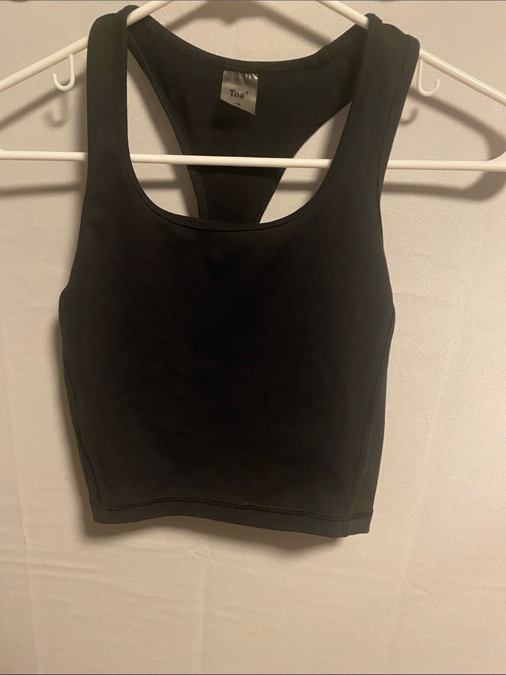 TNA Solid Black Cropped Racerback Tank